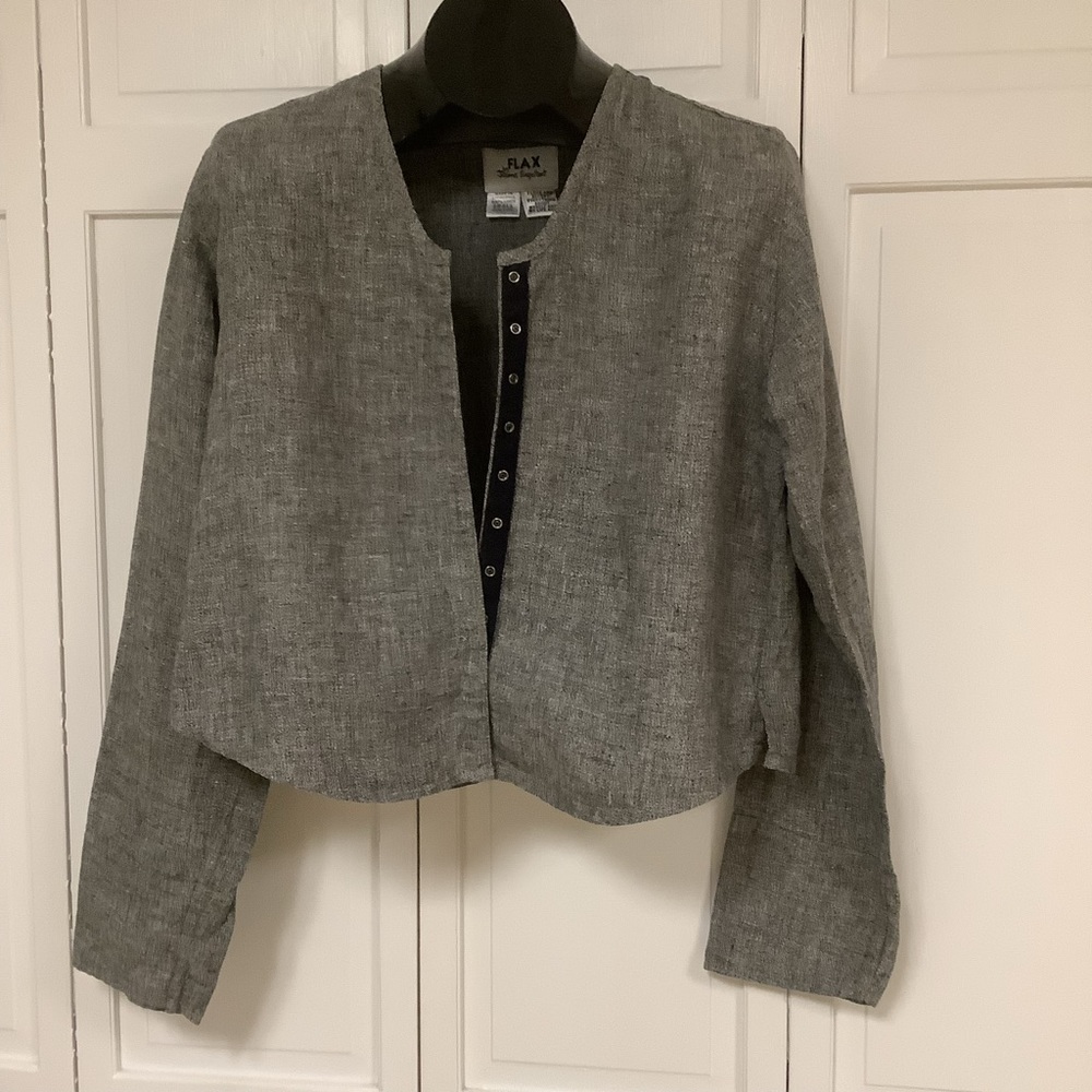 Vintage FLAX Engelhart LINEN top or jacket long sleeves LAGENLOOK  Size Small